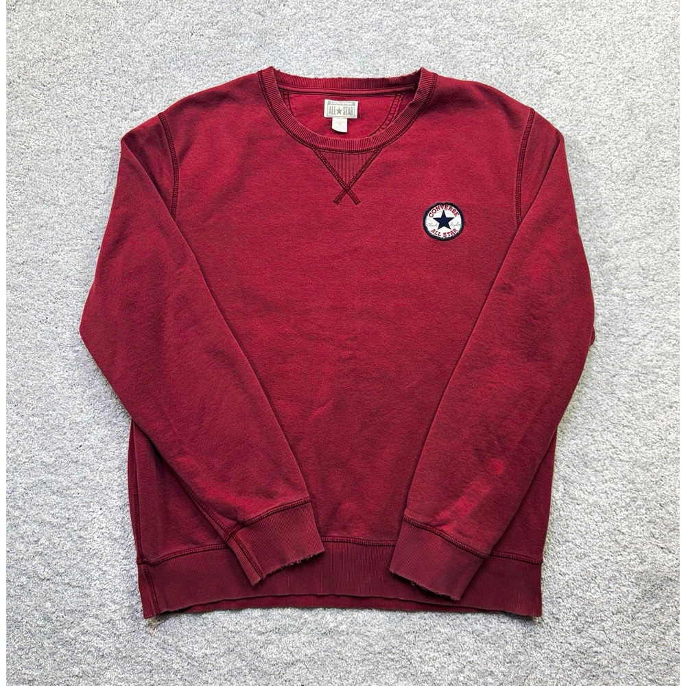 Converse All Star Chuck Taylor Maroon Crewneck Sweatshirt Men's Size Large